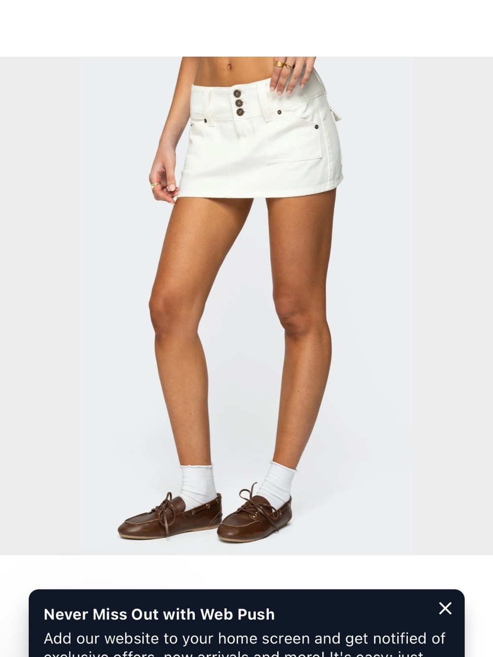 White Women's Edikted Mini Skort with Button Waist